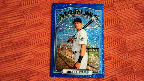2021 Topps Heritage #9 Miguel Rojas Chrome Blue Sparkle