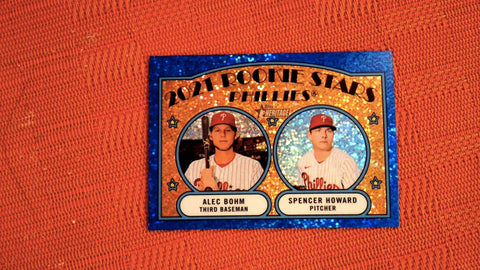 2021 Topps Heritage #11 2021 Rookie Stars - Phillies -Alec Bohm / Spencer Howard RC Chrome Blue Sparkle