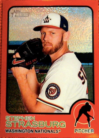 2022 Topps Heritage #139 Stephen Strasburg 59/573 Chrome Red Refractor