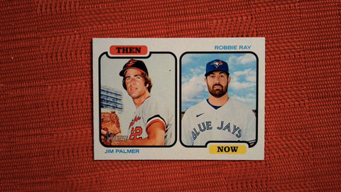 2022 Topps Heritage #TAN-PR Jim Palmer / Robbie Ray Then and Now