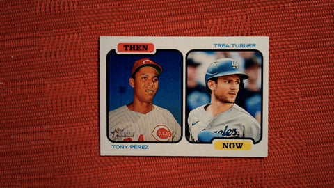 2022 Topps Heritage #TAN-PT Tony Pérez / Trea Turner Then and Now