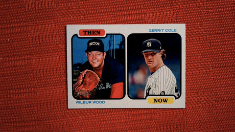 2022 Topps Heritage #TAN-WC Wilbur Wood / Gerrit Cole Then and Now