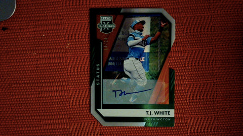 2021 Panini Elite Extra Edition #143 T.J. White Die Cut Auto 14/24 Status Green