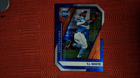 2021 Panini Elite Extra Edition #143 T.J. White Die Cut 73/76 Aspirations Blue