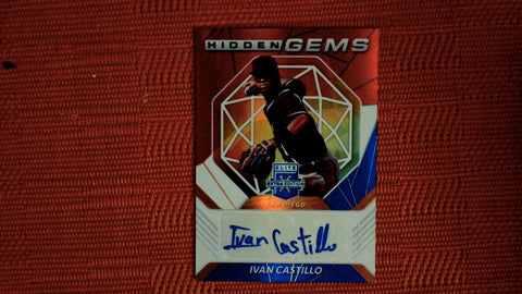 2021 Panini Elite Extra Edition #HG-IC Ivan Castillo Auto 20/25 Hidden Gems Signatures Red/White/Blue