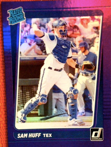 2021 Donruss #44 Sam Huff Holo Purple