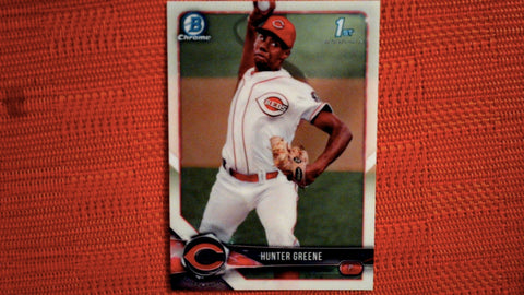 2018 Bowman #BCP48 Hunter Greene Chrome Prospects Gold Refractor