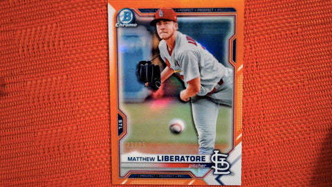 2021 Bowman #BCP-29 Matthew Liberatore 23/25 Chrome Prospects Orange Refractor