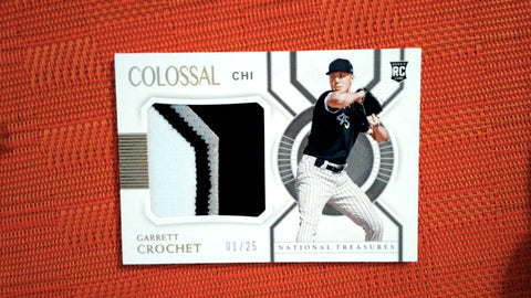 2021 Panini National Treasures #CM-GC Garrett Crochet 1/25 EBAY 1/1 Colossal Materials