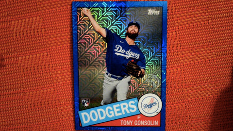 2020 Topps Update #CPC-38 Tony Gonsolin 18/150 1985 Topps Chrome Silver Pack Blue