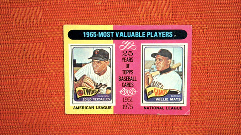 1975 Topps #203 1965 MVPs - Zoilo Versalles / Willie Mays MVP VG