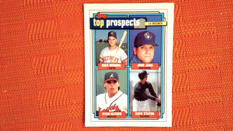 1992 Topps #126 Rico Brogna / John Jaha / Ryan Klesko / Dave Staton TP, RC