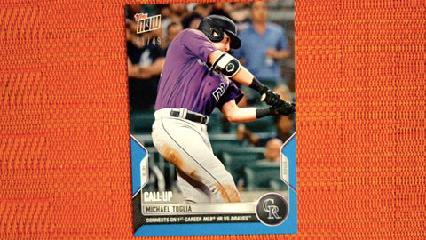 2022 Topps Now #820 Michael Toglia- Connects on 1st Career MLB HR vs Braves 41/49 Blue