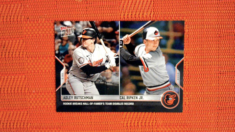 2022 Topps Now #980 Adley Rutschman / Cal Ripken Jr. -Rookie Breaks Hall-of-Famer's Team Doubles Record (PR=2,027)