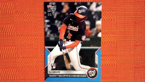 2022 Topps Now #974 CJ Abrams - Collects 1st Walk-Off Hit in 3-2 Win Over Atlanta 10/25 Purple