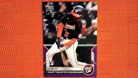 2022 Topps Now #974 CJ Abrams -Collects 1st Walk-Off Hit in 3-2 Win Over Atlanta 4/25 Purple