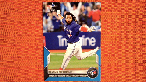 2022 Topps Now #963 Vladimir Guerrero Jr. - Cracks 10th-Inning RBI Single to Walk Off Yankees 6/49 Blue