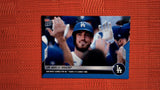 2022 Topps Now #1029 Los Angeles Dodgers -Win Most Games for NL Team (111) Since 1906 8/49 Blue