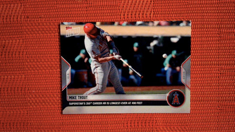 2022 Topps Now #1024 Mike Trout - Superstar's 350th Career HR is Longest-ever at 490 Feet (PR=1,718)