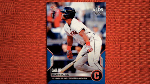 2022 Topps Now #1071 Oscar Gonzalez - 10th-Inning RBI Single Provides Go-Ahead Run 19/49 Blue