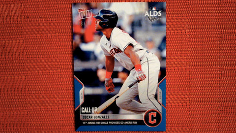 2022 Topps Now #1071 Oscar Gonzalez - 10th-Inning RBI Single Provides Go-Ahead Run 48/49 Blue