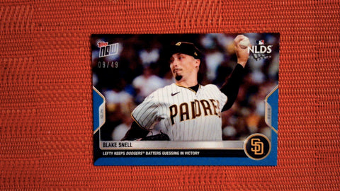 2022 Topps Now #1077 Blake Snell - Lefty Keeps Dodgers Batters Guessing in Victory 9/49 Blue