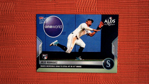 2022 Topps Now #1083 Julio Rodriguez - Makes Incredible grab to Steal Hit in 16th Inning (PR=1,094)