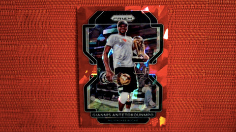 2021-22 Prizm NBA Basketball #1 Giannis Antetokounmpo Red Cracked Ice