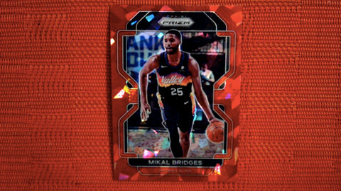2021-22 Prizm NBA Basketball #27 Mikal Bridges Red Cracked Ice