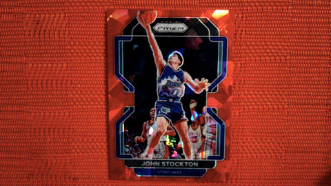 2021-22 Prizm NBA Basketball #267 John Stockton Red Cracked Ice