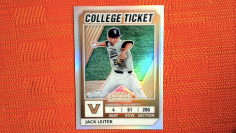 2022 Panini Elite Extra Edition #CTO-3 Jack Leiter College Tickets Optic Holo