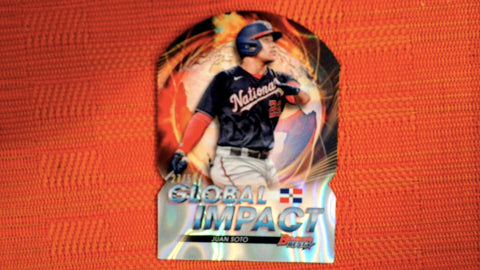 2022 Bowman's Best #GI-29 Juan Soto 27/50 Global Impact Die-Cuts Lava Refractor