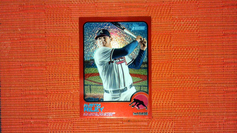 2022 Topps Heritage #193 Austin Riley 337/573 Chrome Red Refractor