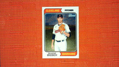 2023 Topps Heritage #83 Shane Bieber 833/999 Chrome