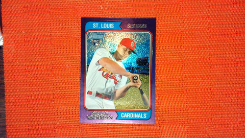 2023 Topps Heritage #19 Nolan Gorman Chrome Purple Refractor