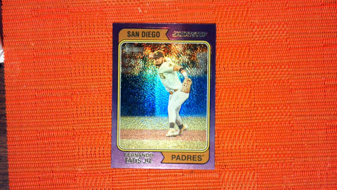 2023 Topps Heritage #24 Fernando Tatis Jr. Chrome Purple Refractor