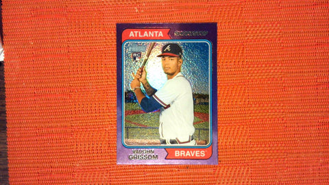 2023 Topps Heritage #97 Vaughn Grissom Chrome Purple Refractor