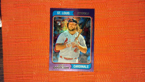 2023 Topps Heritage #171 Alec Burleson Chrome Purple Refractor