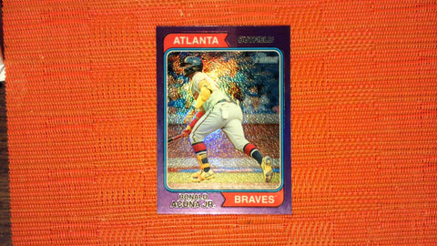 2023 Topps Heritage #183 Ronald Acuña Jr. Chrome Purple Refractor