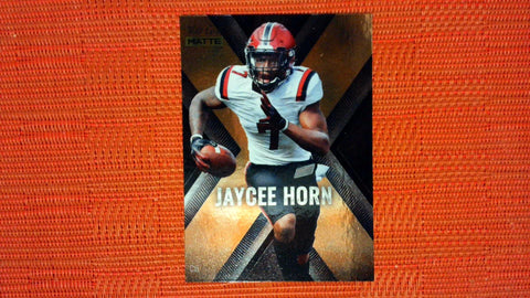 2021 Wild Card Matte #MXP-9 Jaycee Horn X-Plode Orange/Black Black Matte in Gold