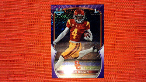 2022 Bowman Chrome University #83 Raleek Brown Purple Shimmer Refractor
