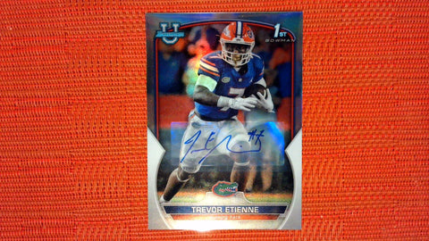 2022 Bowman Chrome University #69 Trevor Etienne 300/499 Prospect Autographs Refractor