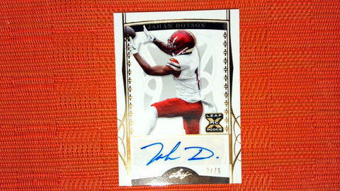 2022 Leaf Trinity #BA-JD3 Jahan Dotson Base Auto Gold Foil 2/75