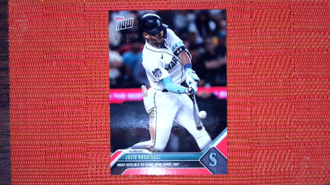 2023 Topps Now #777 Julio Rodriguez Red- 7/10 : Most Hits in a 10-Game Span Since 1997 Near mint or better