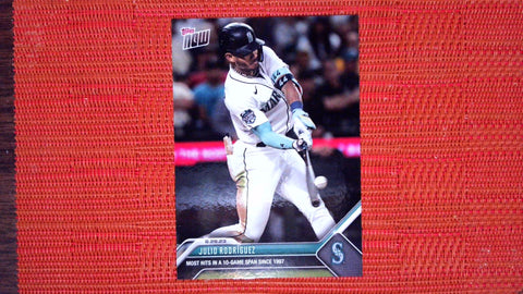 2023 Topps Now #777 Julio Rodriguez - Most Hits in a 10-Game Span Since 1997 (PR=1,378) Near mint or better