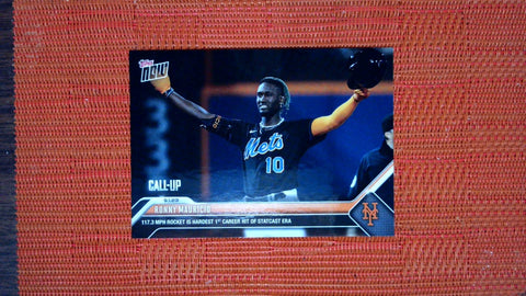 2023 Topps Now #796 Ronny Mauricio - Mets CALL-UP: 117.3 MPH Rocket is Hardest 1st Career Hit of Statcast Era (PR=4,001) Near mint or better