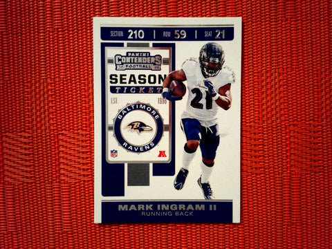 2019 Panini Contenders NFL 17 Mark Ingram II - Baltimore Ravens (Base)