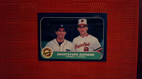 1986 Fleer #633 Cal Ripken / Alan Trammell Shortstops Supreme (See Scans) Baseball Default Title