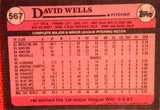 1989 Topps  #567 David Wells- Rookie Default Title
