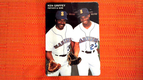 1991 Mothers Cookies Baseball #3 Ken Griffey Jr & Sr "Father & Son"